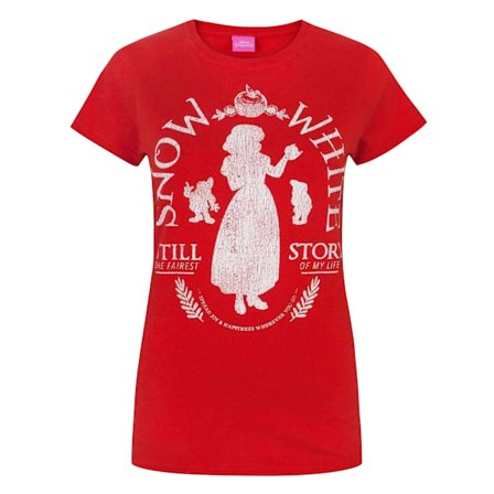 Disney Dam/Dam Snow White Distressed T-shirt Liten Röd