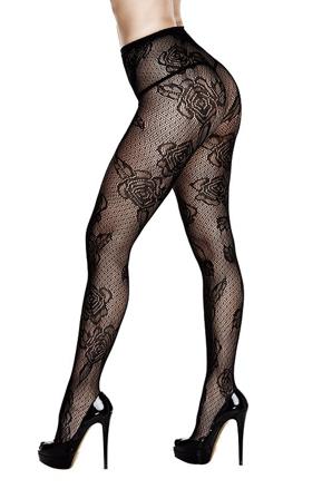Rose Floral Lace Pantyhose - Vuxen.dk - BH, catsuit, bodys, nattøj, net dress, trusser, ofteholdere & vibrerende trusser.
