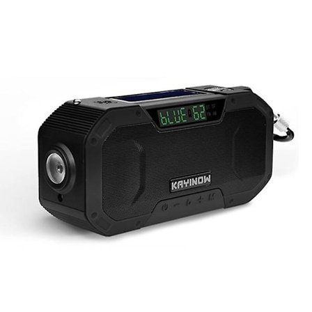 Nødradio, Sepeda bærbar radio trådløs høyttaler, Noaa værradio for husholdning og utendørs med AM/FM, håndsveivradio (svart)