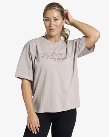 MM Sports Oversize T-shirt Wmn Varsity, Taupe - S, Tränings t-shirt dam, Träningskläder & Skor, Träningskläder Dam, T-shirts