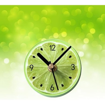 Jääkaappimagneetti Seinäkello Pyöreä Lime-kuvio