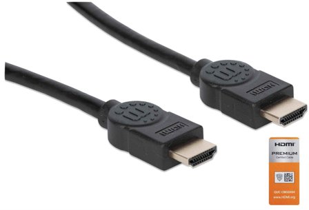 Manhattan MH Premium High Speed HDMI Cable, HDMI-Male/HDMI-Male, 4K 60