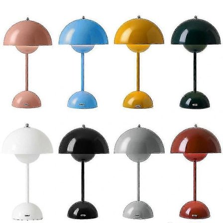 Bordslampa, Ögonvänlig LED-blomkruka Bordslampa Portabel för skolan Burgundy