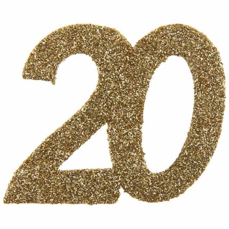 Konfetti gull 20 år, 6-pakke