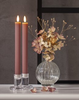 Led batteridrivna Antikljus Flamme stripe 2-pack Rosa