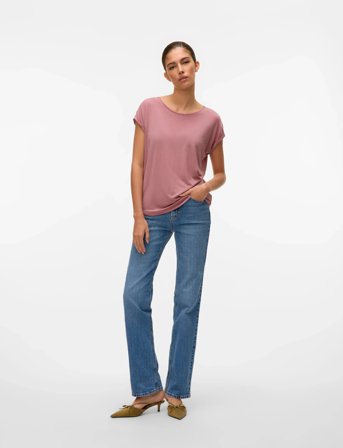 Vero Moda Vmava Plain Ss Top Ga Jrs Noos - Pink - XXL