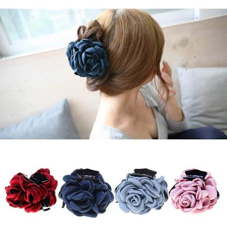 4 stk. Håndlavede brændekantsblomsterklemmer til damer Netflix B