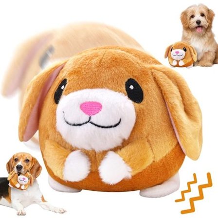 ING Hundeleker - Aktivitetsleker i plysj for kjæledyr - Plysjleker med gris - Mobile hundeleker - Interaktive hundeballeker - Anti-bitt treningsballer