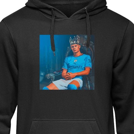 Barn Hoodie Manchester City Erling Haaland anfallare Norge fotboll främre Premier League mål skytt kung konst