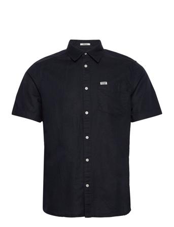 Ss 1 Pkt Shirt Shirts Denim Shirts Marineblå Wrangler*Betinget Tilbud