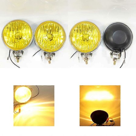2 STK * 4,5 tommer Gul/Hvid Tågelygte til Bilkofanger Lastbil Offroad Lys 12V55W H3 pære