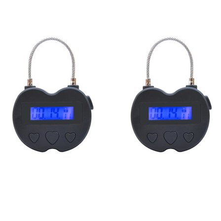 2x Smart Time Lock LCD-display Tidlås USB Laddningsbar Tillfällig Timer Hänglås Resa Elektronisk Niuniu
