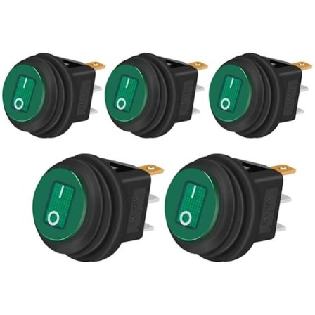 5 stycken strömbrytare 12V 20A på/av 3 stift 2 lägen strömbrytare med LED-indikator för bil lastbil apparater