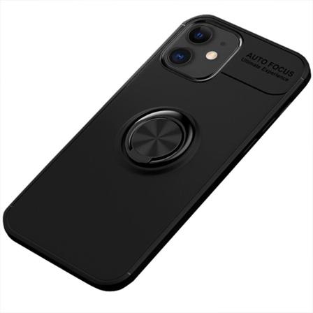 Robust beskyttelsescover med ringholder - iPhone 12 Svart