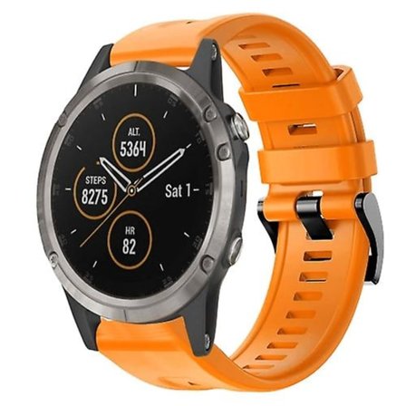 For Garmin Fenix ​​5 metallspenne ensfarget silikonklokkerem