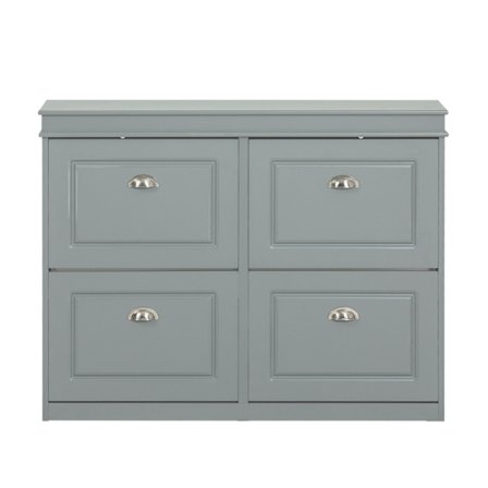 SoBuy vaaleanharmaa kenkäkaappi 4 ovea kanssa 105x24x83.01cm, moderni FSR79-HG
