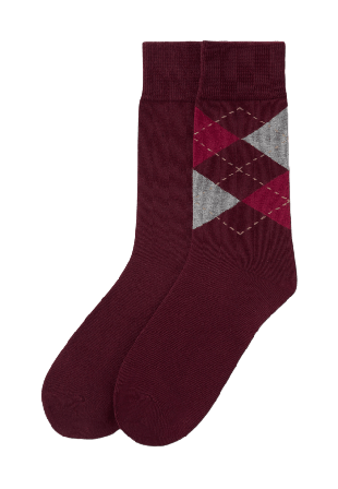 NORVIE Strumpor argyle, 2-pack Röd 41/45