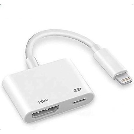 Apple Lightning til HDMI-adapter, Digital AV lyd-dongle, 1080P synkroniseringsskjermkabel for iPhone, iPad, iPod til TV/projektor/skjerm, MFi-