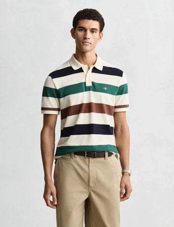 GANT Striped Ss Polo - Multi/patterned - S