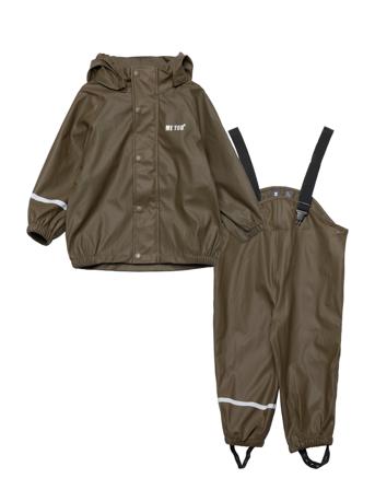 Rainset Pu, W.overall Outerwear Rainwear Rainwear Sets Khaki Green MeToo