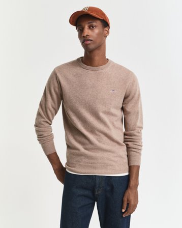 GANT Herren Superfine Lambswool Rundhalspullover (L)