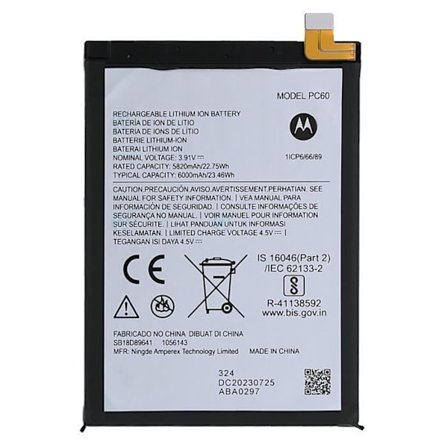 Intern batteri - AVIZAR - Motorola Moto G54 - 6000mAh - Sort - Sikker opladning