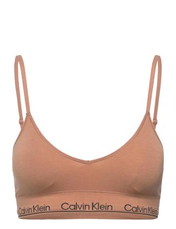 Lght Lined Triangle Lingerie Bras & Tops Soft Bras Bralette Brun Calvin Klein*Betinget Tilbud
