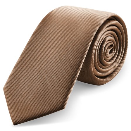 8 cm Tan Grosgrain Krawatte für Männer - Einfarbige Krawatten