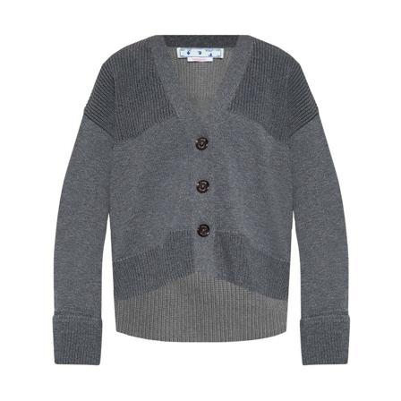 Off White, Cardigans Grijs, Dames, Maat:2XS