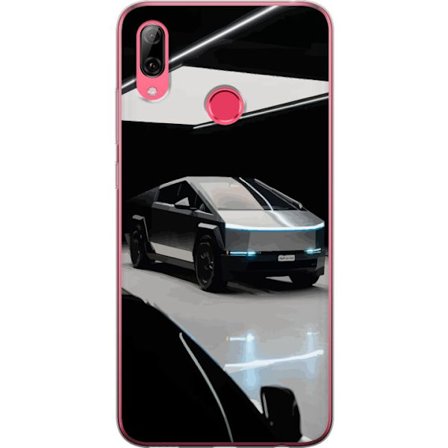 Kompatibelt Mobildeksel til Huawei Y7 (2019) Tesla Cybertruck futuristisk elbil konseptdesign i mørk studio moderne bilillustrasjon for teknologi og