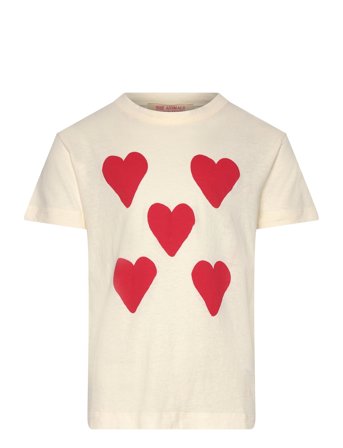 THE ANIMALS OBSERVATORY Hearts White Rooster T-Shirt - White - 6 Y