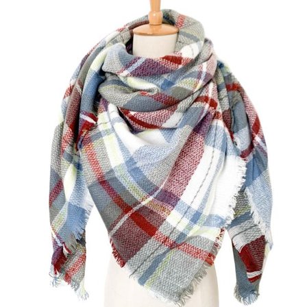 Dame Efterår Vinter Tørklæde Klassisk Kvast Plaid Tørklæde Varmt Blødt Tykt Stort Tæppe Wrap Sjal Tørklæder