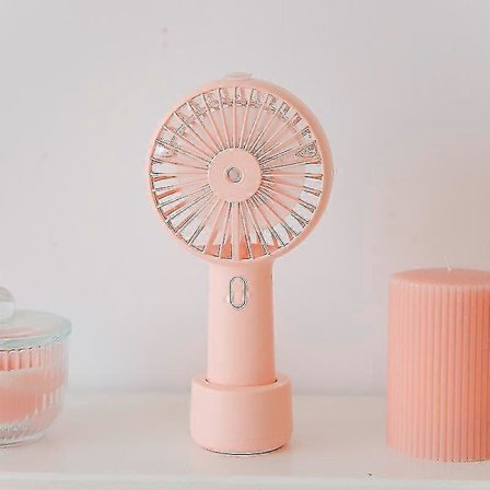 Forstøver Fan Bærbar Bord Håndholdt Fan 3 Hastigheder Lille Mister Genopladelig Fan (pink)