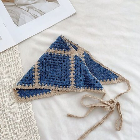 Triangel Pannband Huvudduk Mössa BLÅ D D