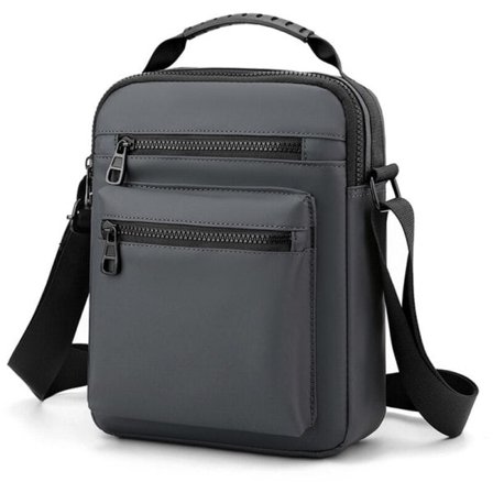 Herre Skuldertaske Enkel Skuldertaske Slidstærk Oxford-taske Skuldertaske med justerbar skulderrem, model: Grå - model: Grå - spot salg