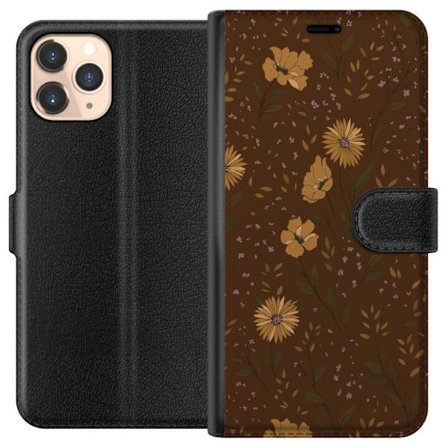 Kompatibelt Plånboksfodral till Apple Apple iPhone 11 Pro Bruna blommor retro blommönster blommig design 70-tals vintagestil mönster bohemisk tapet