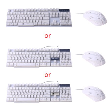 LED-lys Baggrundsbelysning Mekanisk Feel Gaming Keyboard og Wired Mus Combo Set LED-lys til computer PC