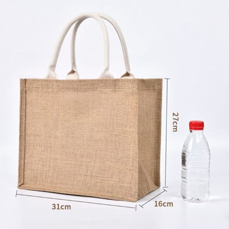 Kvinder linned taske Jute muleposer 31X27X16CM