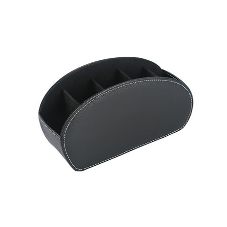 Læder Fjernbetjening Etui, Multifunktionel Opbevaringsboks med 5 Rum