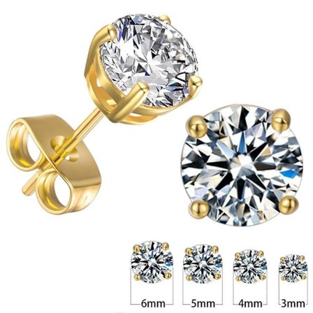 3 par 18k guldpläterad örhängen med stenar.