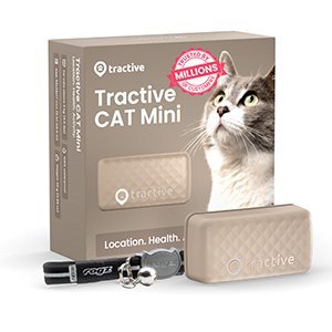 Tractive GPS Tracker Mini Katt + halsband, Brun