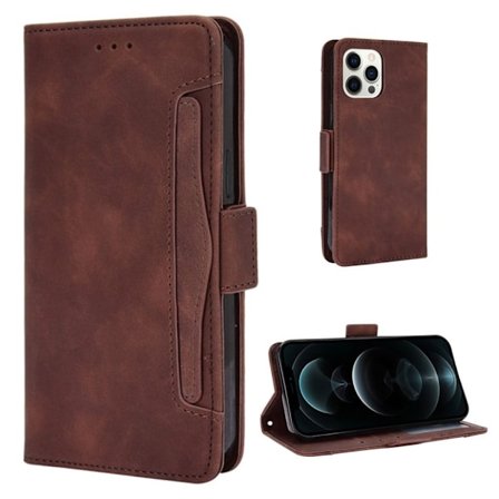 Moderne iPhone 13 læderetui med pung - Brun