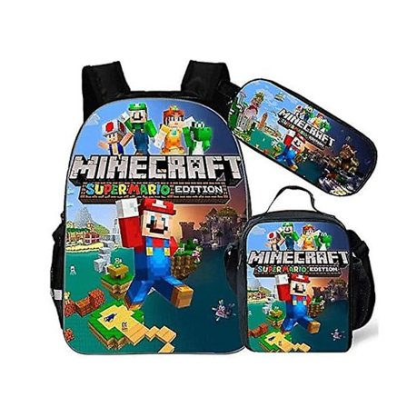Minecraft skolesekk barneskoleelev ryggsekk barneskole ryggsekk stor kapasitet anime tegneserie ryggsekk - ACGIV
