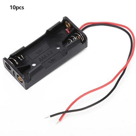 10 st 2x 3x AAA Batterihållare Batteri Ström Fodral Plastlåda med Tråd Lead2x AAA