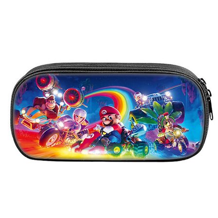 2023 Super Mario Bros Elokuva 3D-tulostettu Suurikokoinen Penaali Vetoketjullinen Kynäpussi Koulutarvikelaukku Lapsille Pojille Tytöille 