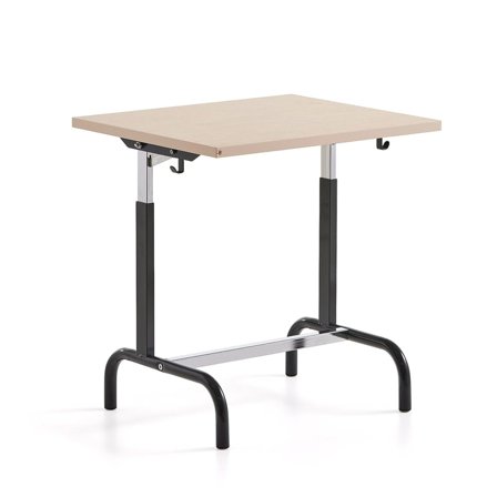 School desk 182, sound-absorbing linoleum, anthracite grey/beige