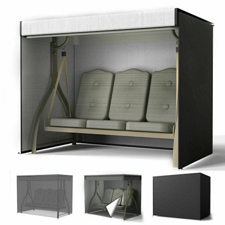 Vedenpitävä suojapeite 3-istuttavalle puutarhakeinulle 210D anti-UV Oxford -kangasta ulkokäyttöön (220 x 125 x 170 cm)-(LST)-