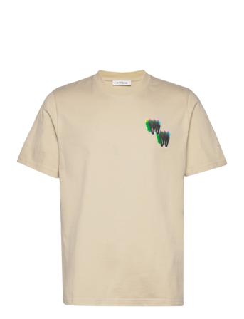 Bobby Logo T-Shirt T-shirts Short-sleeved Beige Wood Wood*Betinget Tilbud