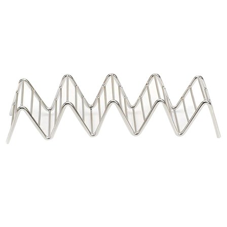 Rustfrit V-formet Taco-holder til majskolber, forårsruller, taco-stativ, pandekage-madstativ til hjemmet, 4-5 gitter, 6,3x22,5x4,5cm/2,5x8,9x1,8in