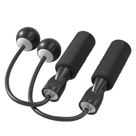 Trådløst hoppetau med mønstret håndtak, komfortabelt skumgrep, lett hoppetau for trening og fitness, svart